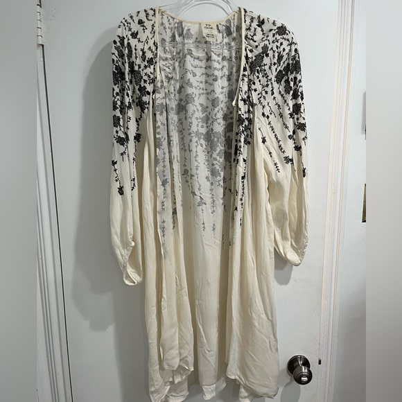 Free People One Cream/ Black Open Front‎ Duster Sz. ML - Picture 4 of 7